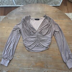 Longsleeve brown crop top